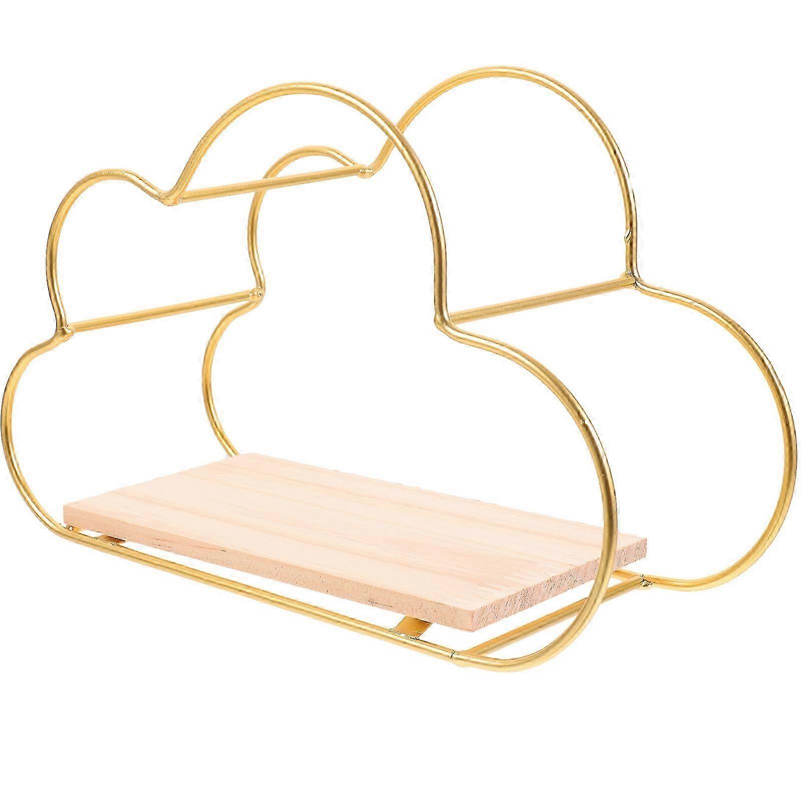 Floating Shelf Wall Mounted Golden Shelf for Storage Cloud Shape