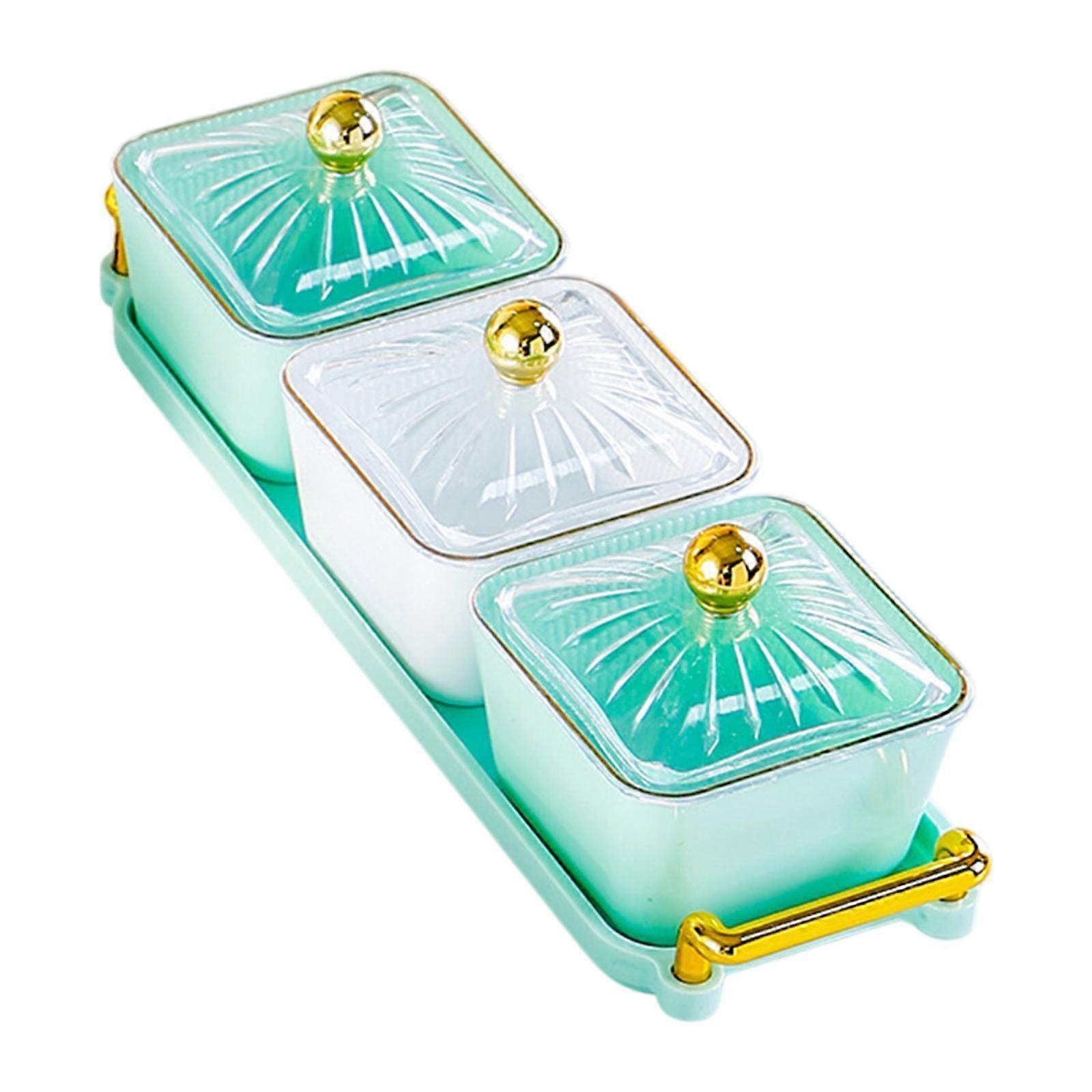 Divided Serving Dishes Snack Serving Tray with Cover and Handle Creative Kitchen