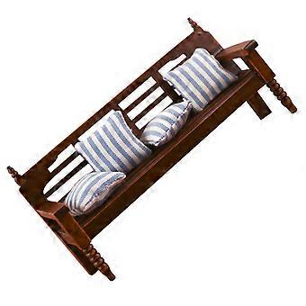 Mini houten bankje, model voor decoratie, 1 set met hout en stof.