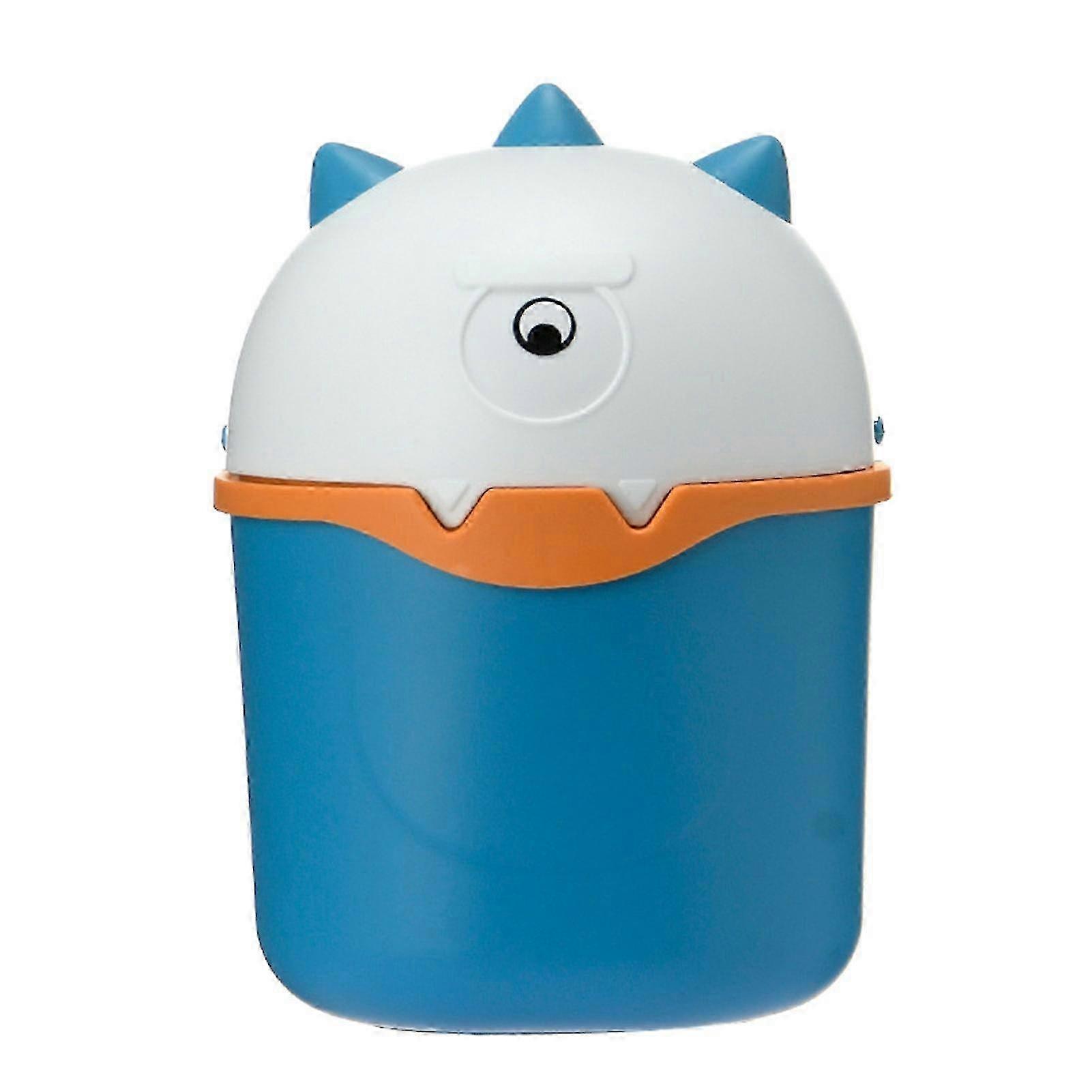 Multi-function Waste Bin Freak Shape Plastic Rolling Cover Type Cartoon Garbage Bin compatible with Indoor