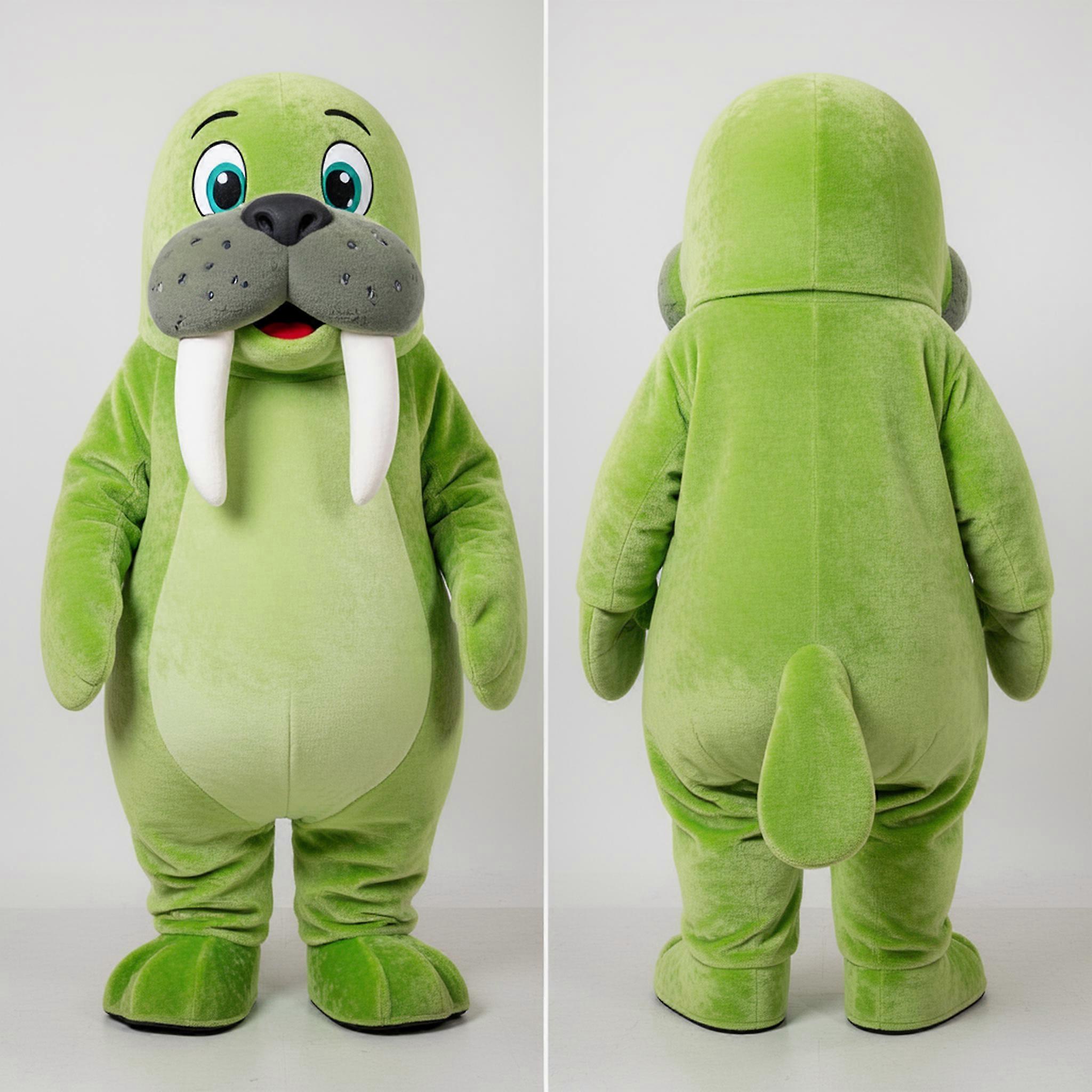 MASTICOT Lime Green Padded Walrus Mascot