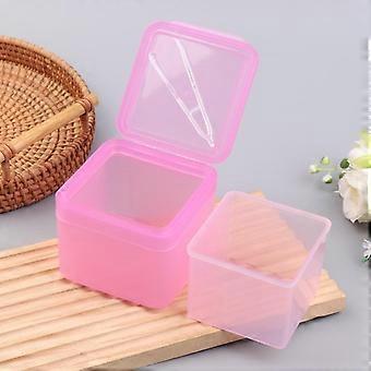 Makeup Remover Cotton Box Double Layer Wide Mouth With Tweezers Flip Lid for Easy Organization on Vanity Table