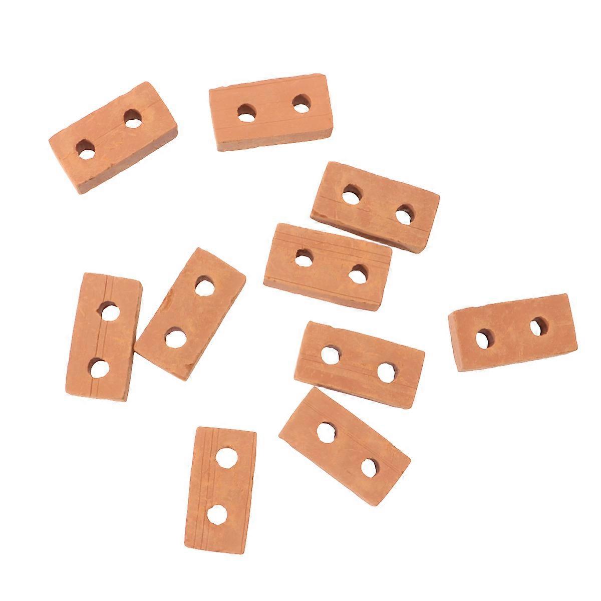 DIY Red Brick Model Mini Small Brick for Building Model 50Pcs