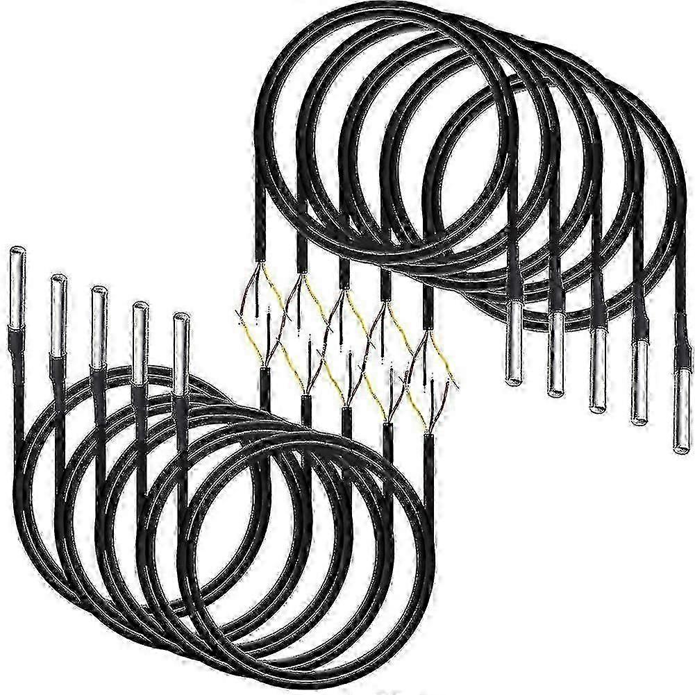 10pcs Waterproof Ds18b20 Temperature Sensor, Digital Temperature Thermal Cable Temperature (-55- +