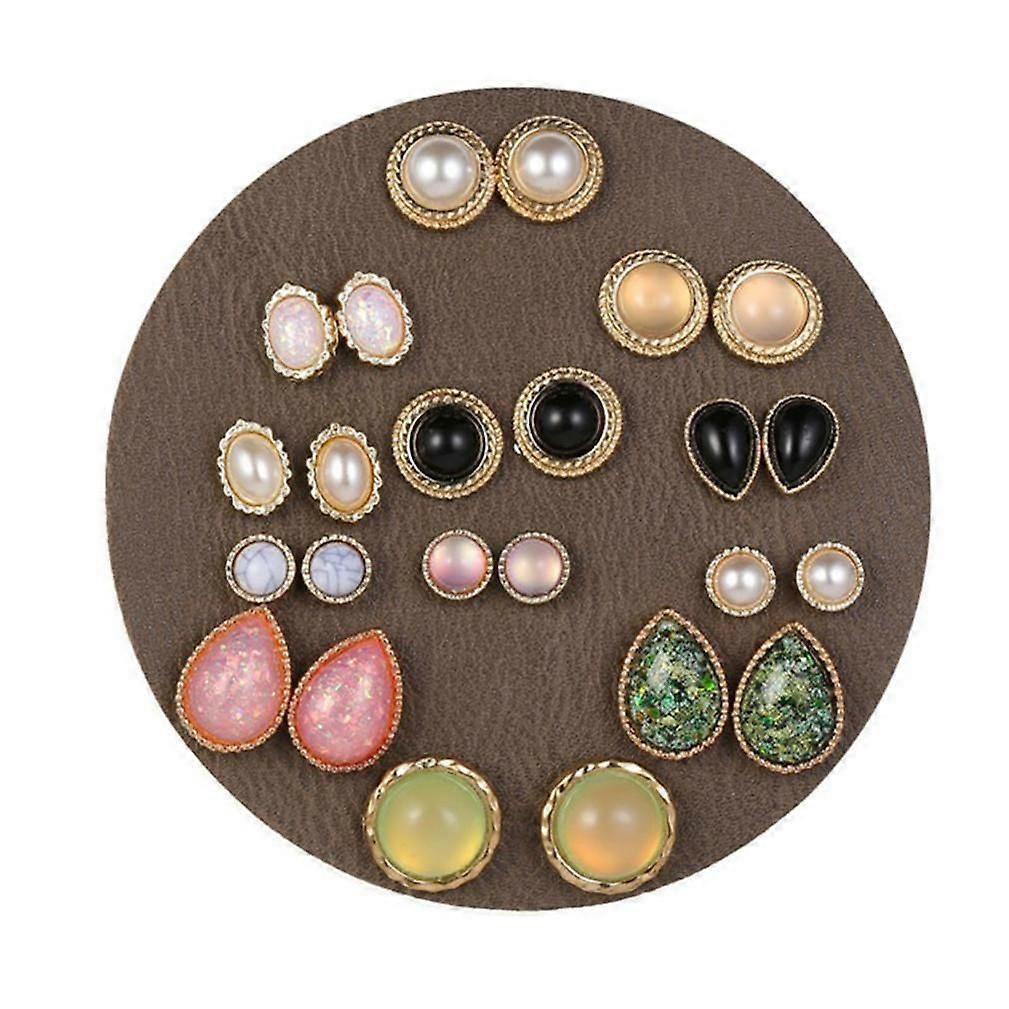 Earrings Set Cat Eye Resin Leather Eardrops for Wedding