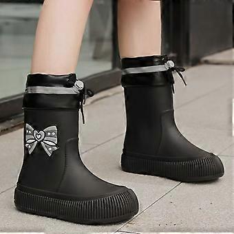 Mid-Calf Rain Boots for Toddlers and Kids, Lightweight Soft-Soled Water Shoes with Drawstring, Outdoor Play Footwear