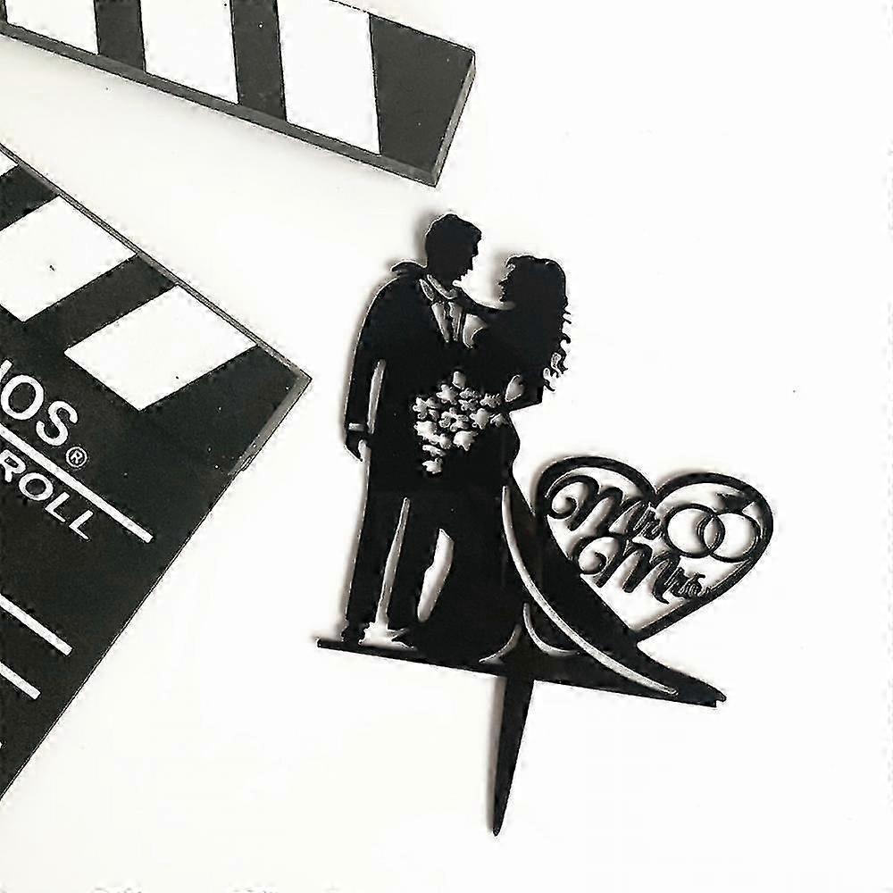 10 Black Couple Cake Decorations