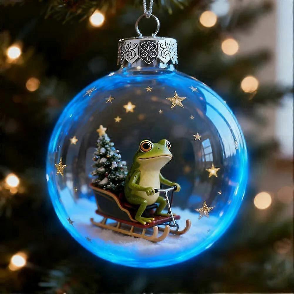 Festive 3D Frog Acrylic Tree Ornament