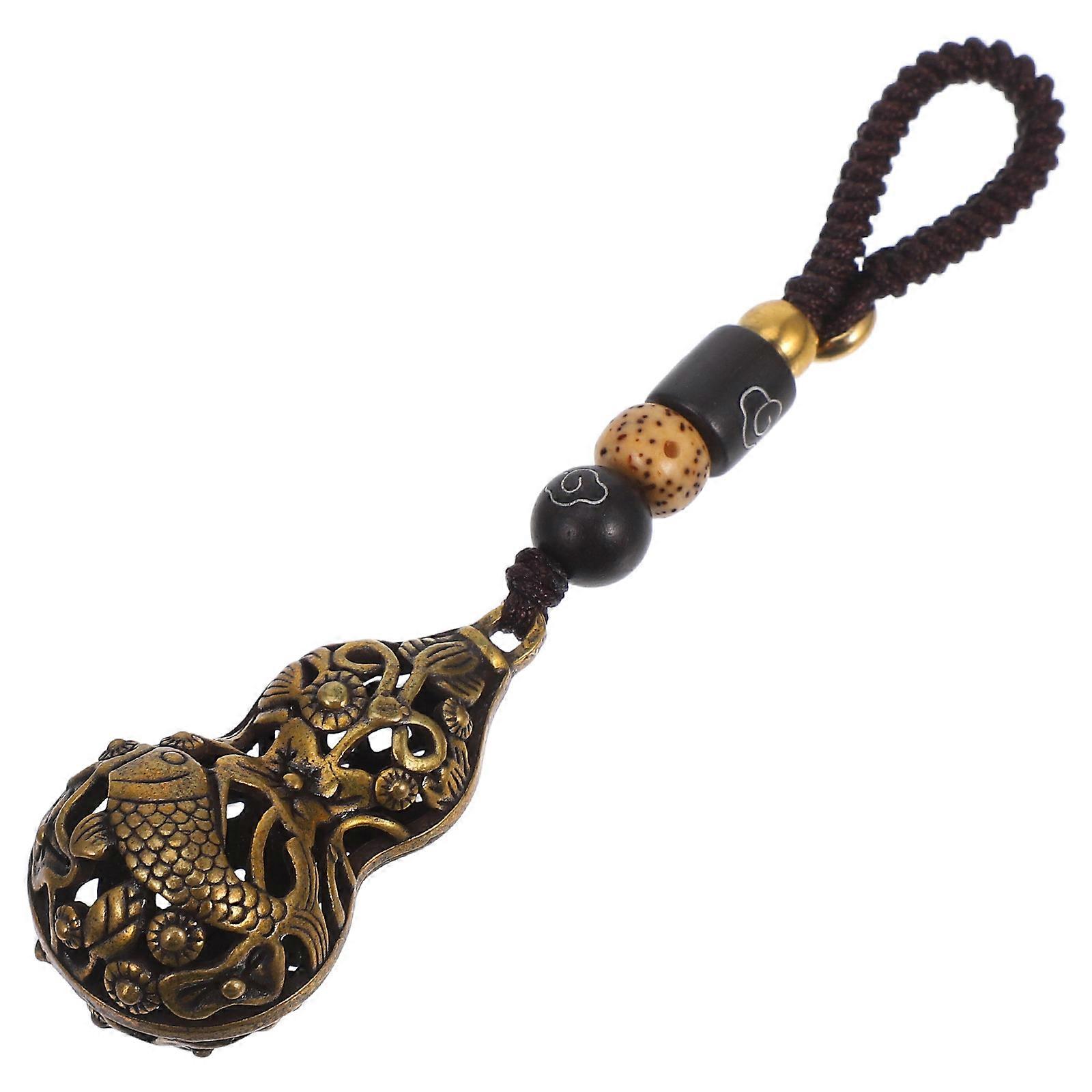 Brass Keychain Simple Keychain for Decor 3Pcs with Fish Pattern Design