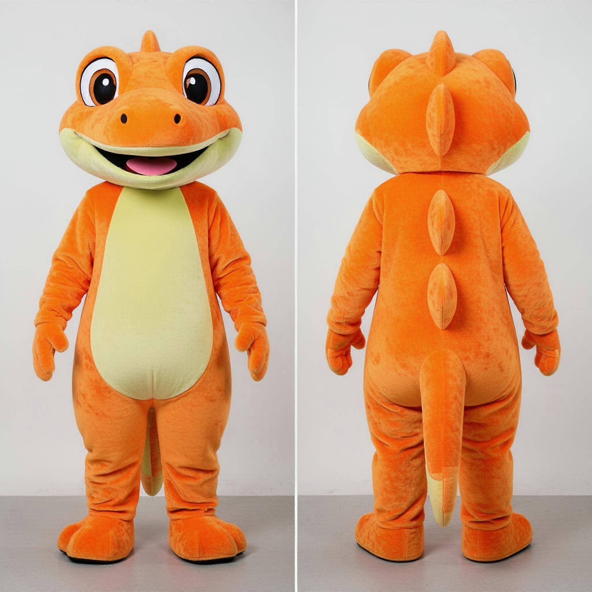 MASTICOT Orange Playful Geckos Mascot