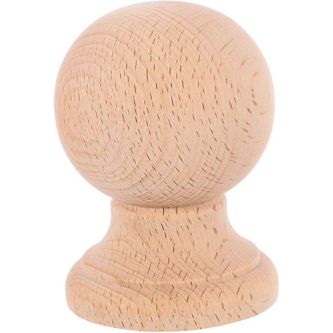 Solid Wood Roman Column Finial, 6x4cm Round Topper