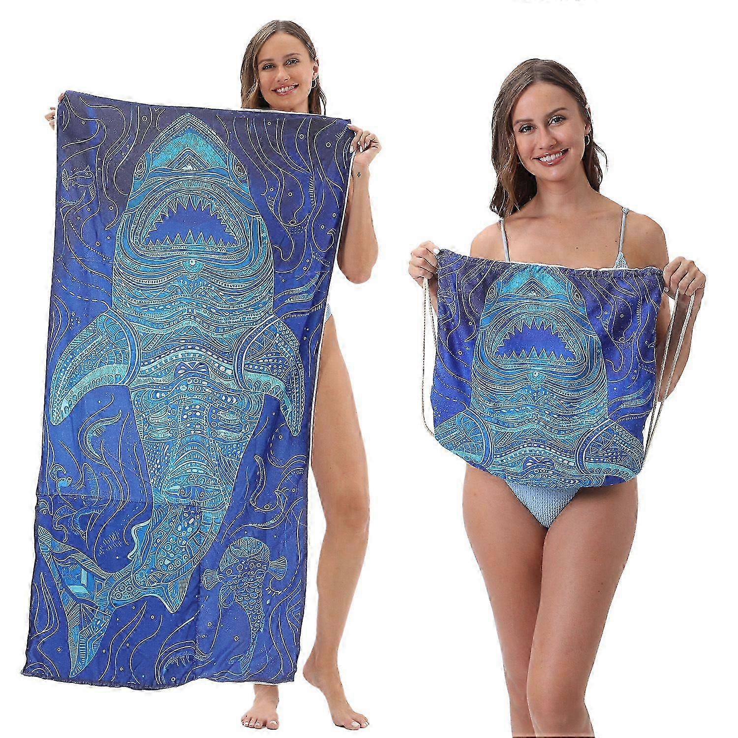 Foldable Microfiber Beach Towel With Backpack
