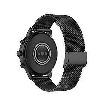 Stainless Steel Watch Band for Carbinox Smartwatch, Adjustable Metal Loop Strap with Quick Release Clasp, Black