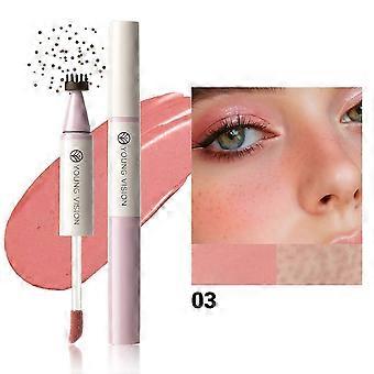 Liquid Blush & Freckle 2 in 1 Easy Application | Double Tip Light Texture Long Lasting Natural Freckle & Cheeks-jry