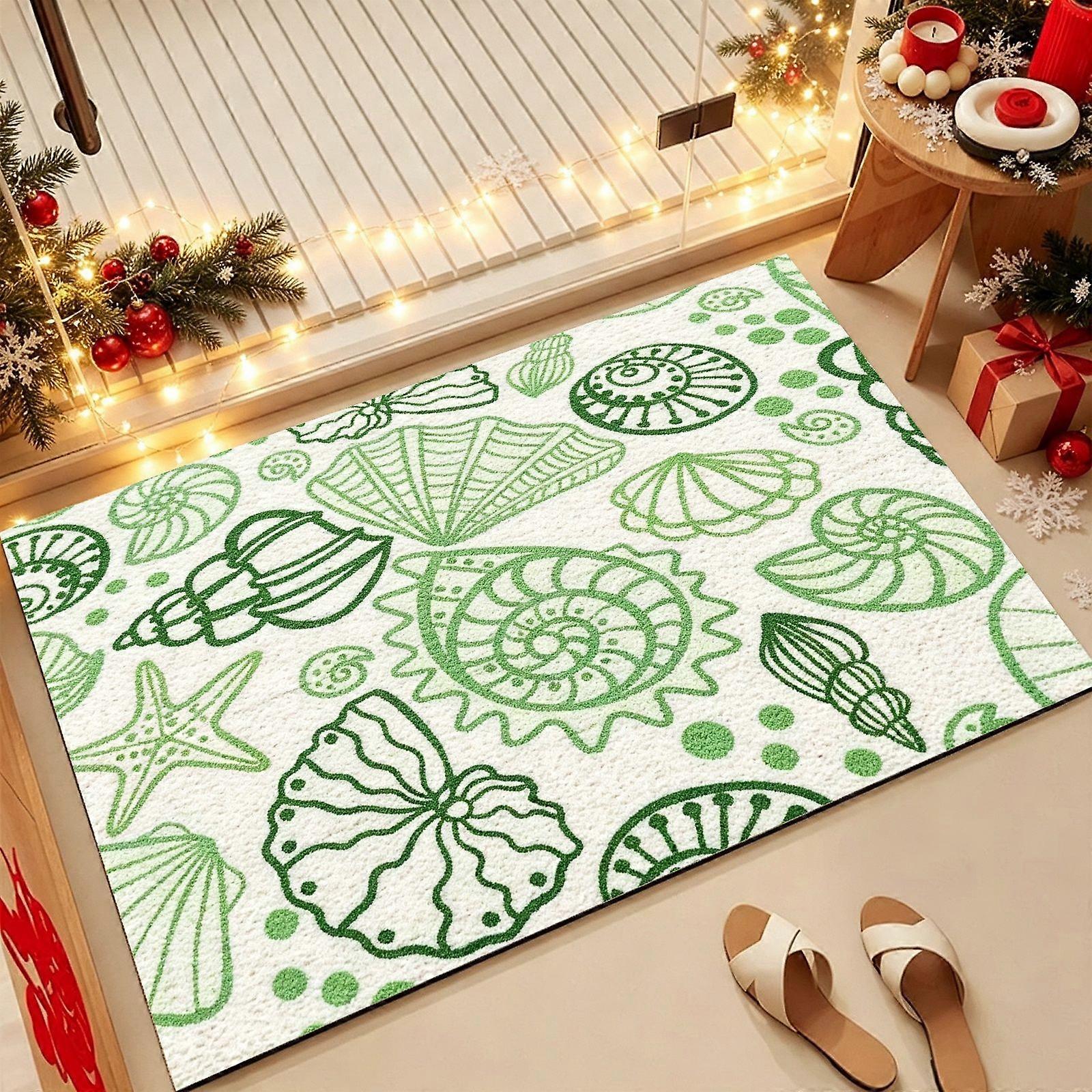 Floor Mat with a Print Featuring plant texture