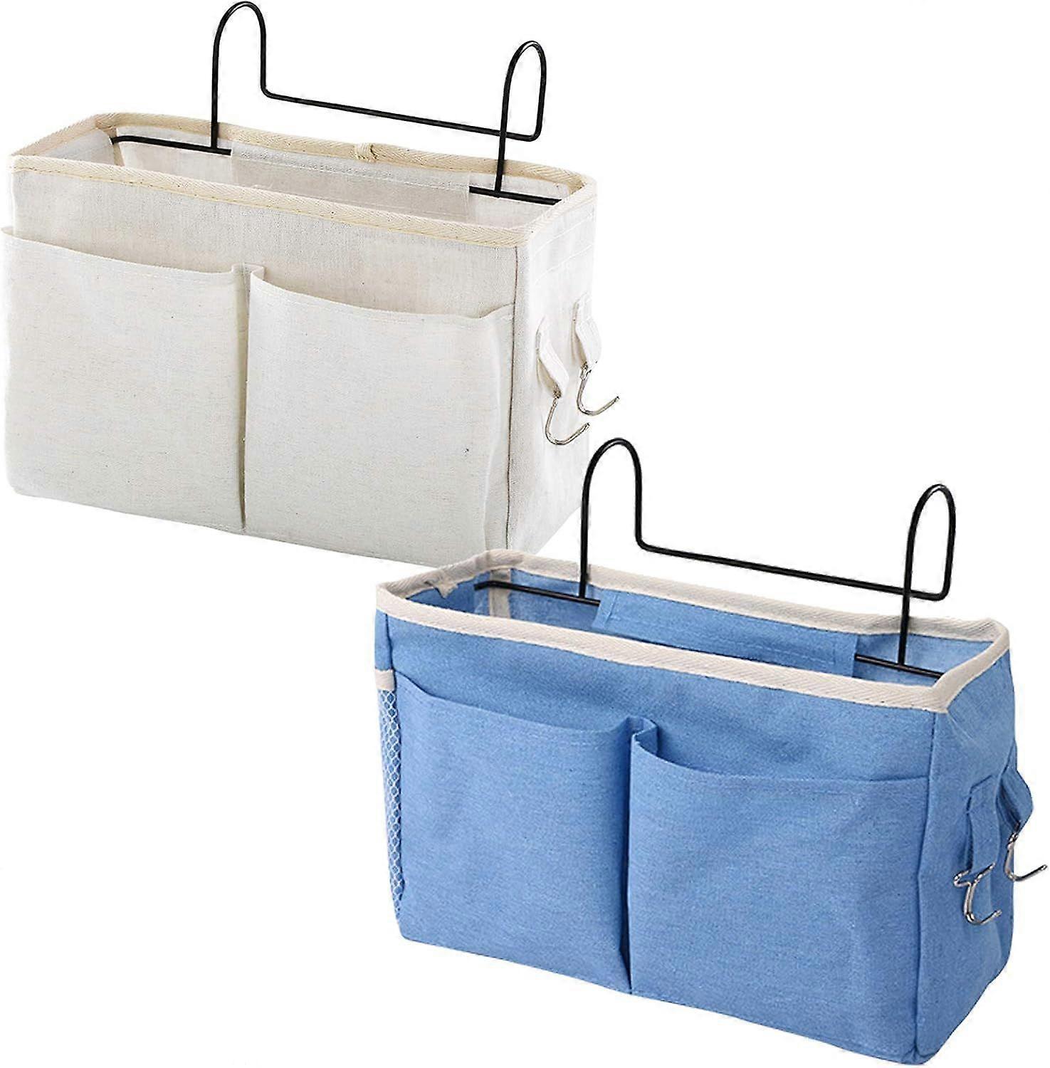 Iron-Bracket Hanging Bedside Storage Bag