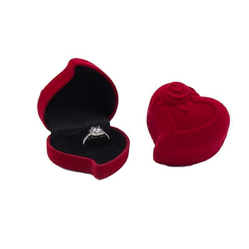 Rose-Embellished Heart Ring Storage Box