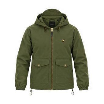 Giacca utility con cappuccio cerato Lyle & Scott, colore verde oliva