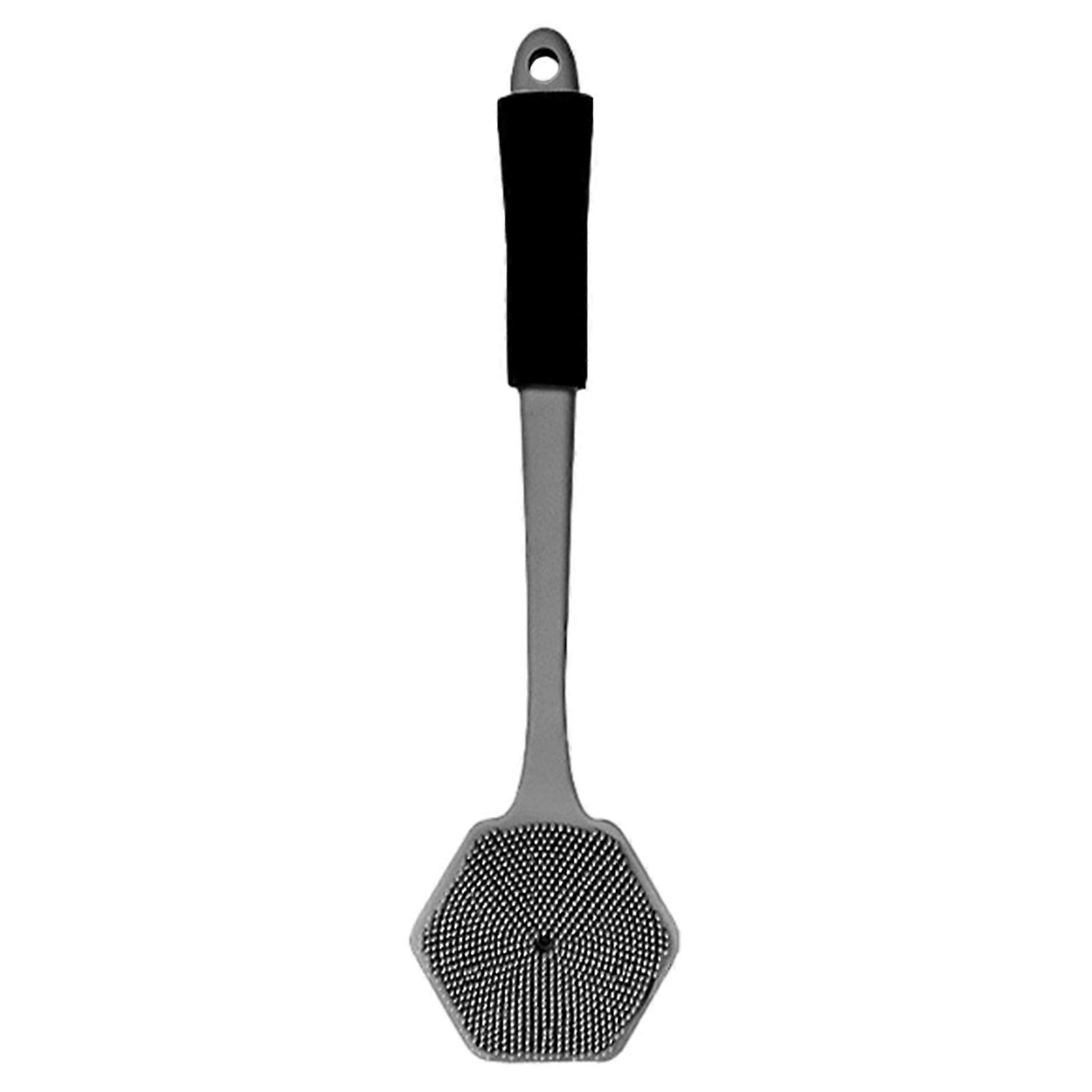 Silicone Bath Brush - Long Handle Double-Sided compatible with Back Scrubber Deep Cleaning