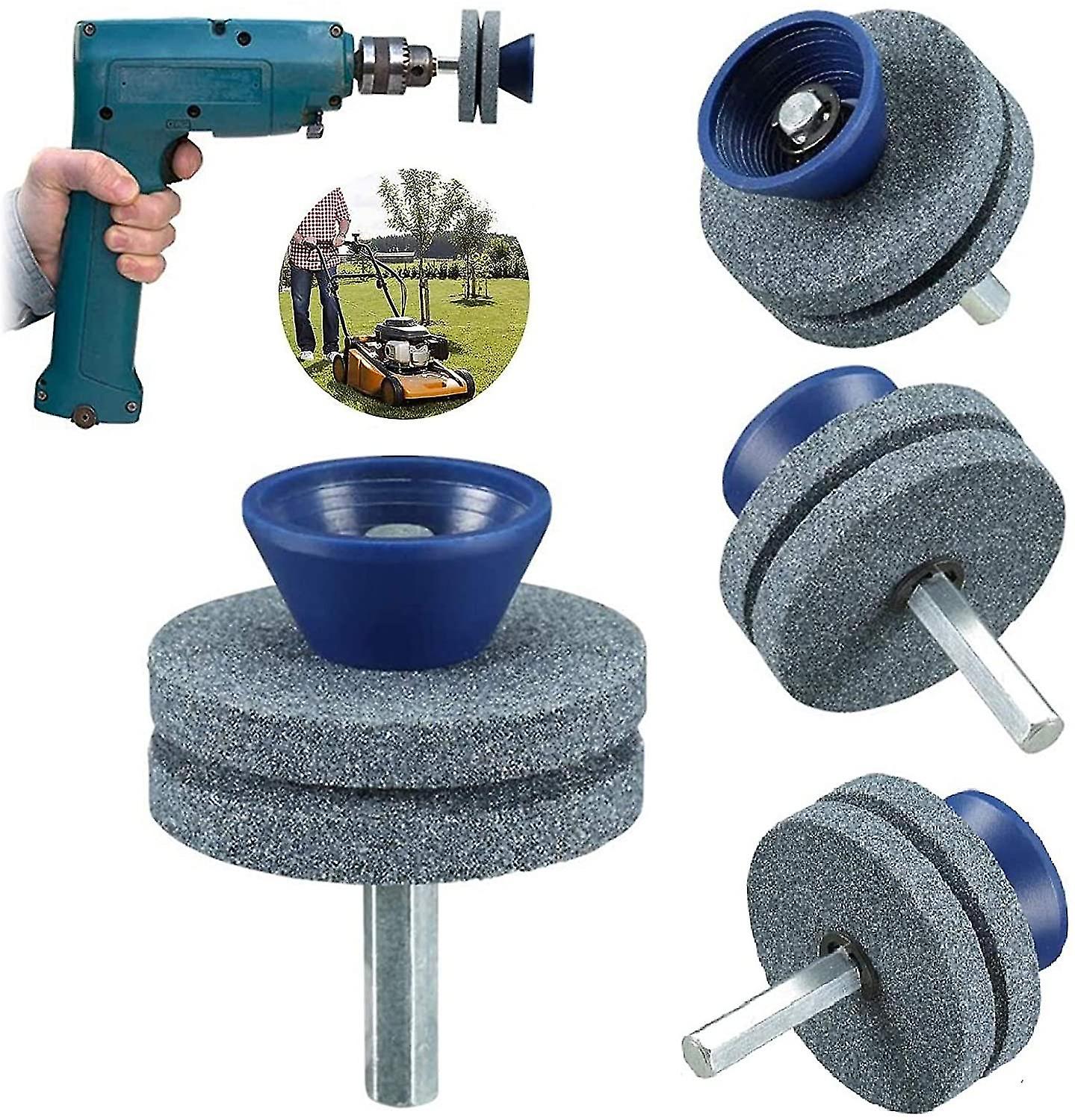 3pcs Universal Lawn Mower Blade Sharpener For Any Electric Drill & Hand Drill