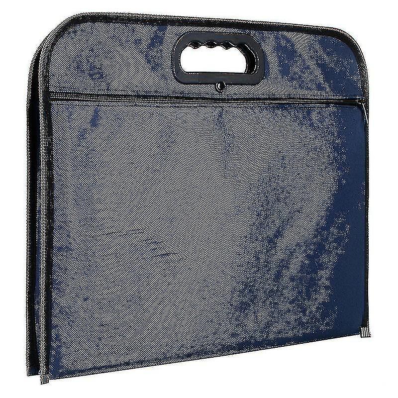 Expanding File Folder With Portable-handle Document Organizer Briefcase Business Filing Bag A4 Labels Zipper Closure Fireproof