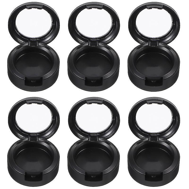 3.8X1.9cm Black Refillable Makeup Palettes & Cases 6pcs Practical Eyeshadow Dispenser Case Mini Empt