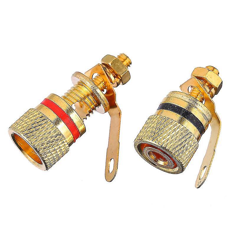 1.3X3.5cm Golden Speaker Components & Kits 2pcs Sound Equipment Connector Banana Jack Loudspeaker Co