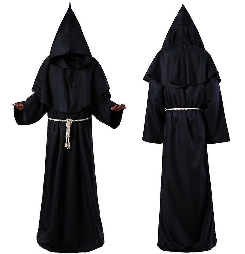 Halloween Cosplay Costume Ancient Costume Medieval Monk Robe Monk Costume Wizard Costume Priest Cos Costume