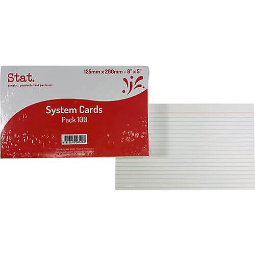 Stat Ruled System Cards 100pk White Heavyweight Classic Quality Practical Size