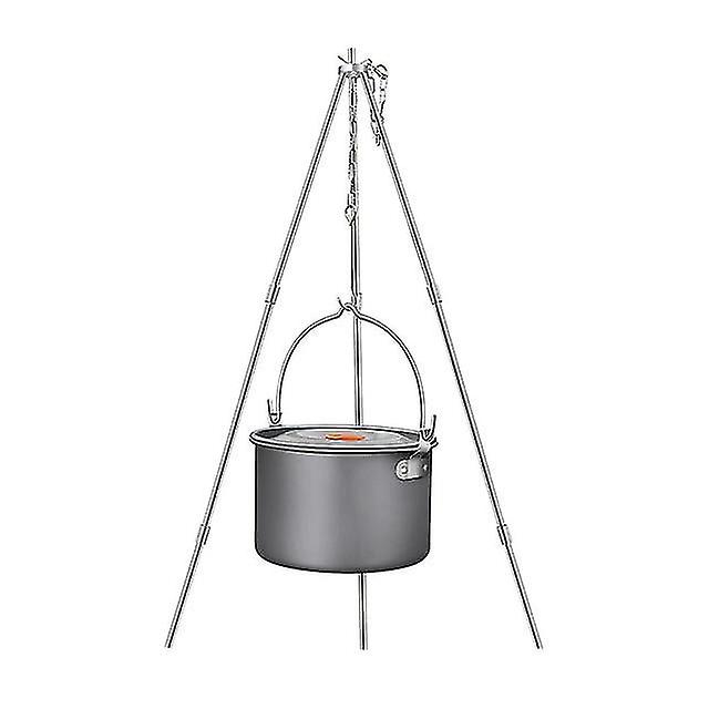 4l Camping Cookware Outdoor Tableware Tripod Hanging Pot Portable 4 6 Persons Picnic