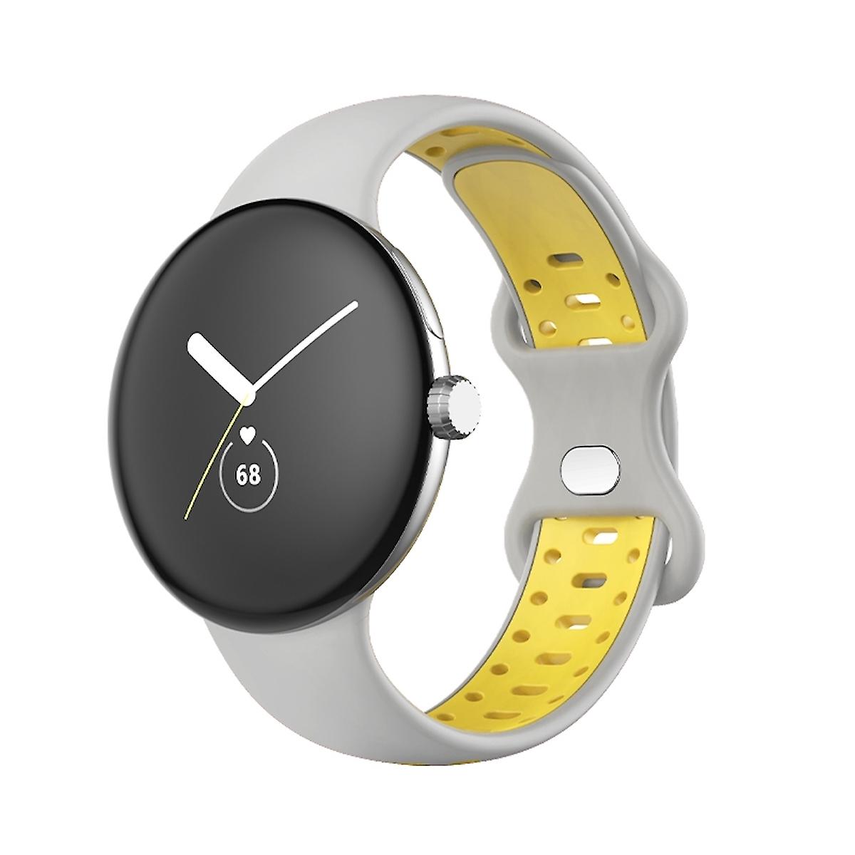 Google Pixel Watch 3 41mm / 2/1シリコンバンド用サイズLグレーイエロー