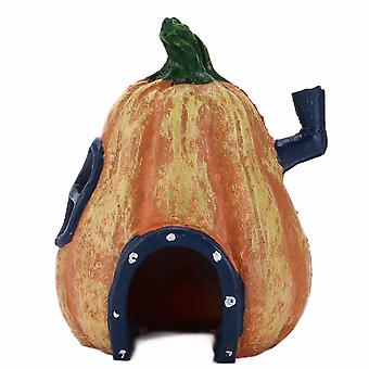 Decoraciones de figuras de calabaza en miniatura de resina de refugio de calabaza de simulación para acuario de pecera