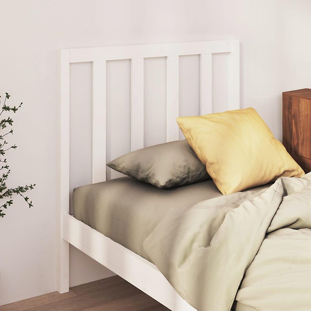 Headboard White 95x4x100 cm Solid Pine Wood