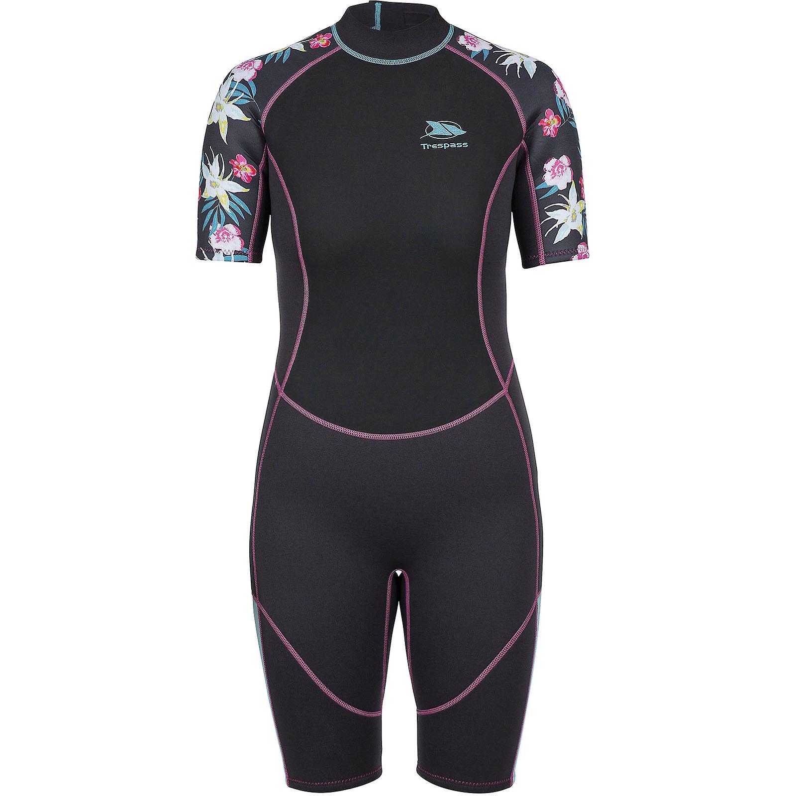 Trespass dámský sonar 3MM krátký rukáv surfování plavání neopren - tmavě šedá