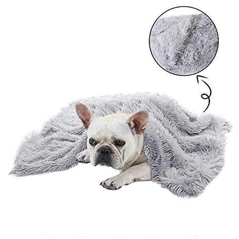 100X75cm Pet Mat Soft Fluffy Warm Fleece Blanket Grey Dog Blankets