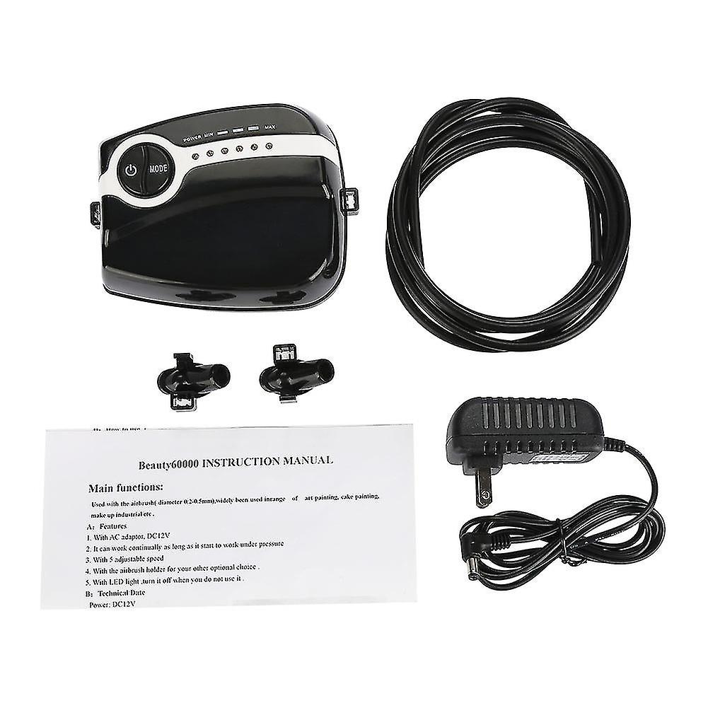 Adjustable Mini Air Compressor Airbrush Painting Machine Gravity Feed Part Fluid Us Plug 100-240v