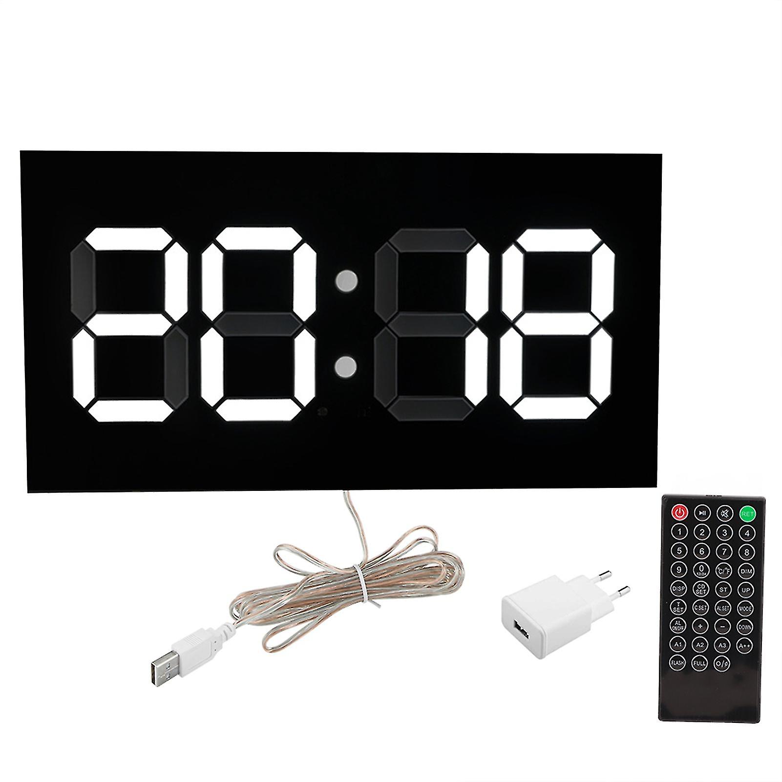 Acrylic 3d Wall Clock Remote Control Electronic Clock Convex Body White Digit 100-240veu Plug