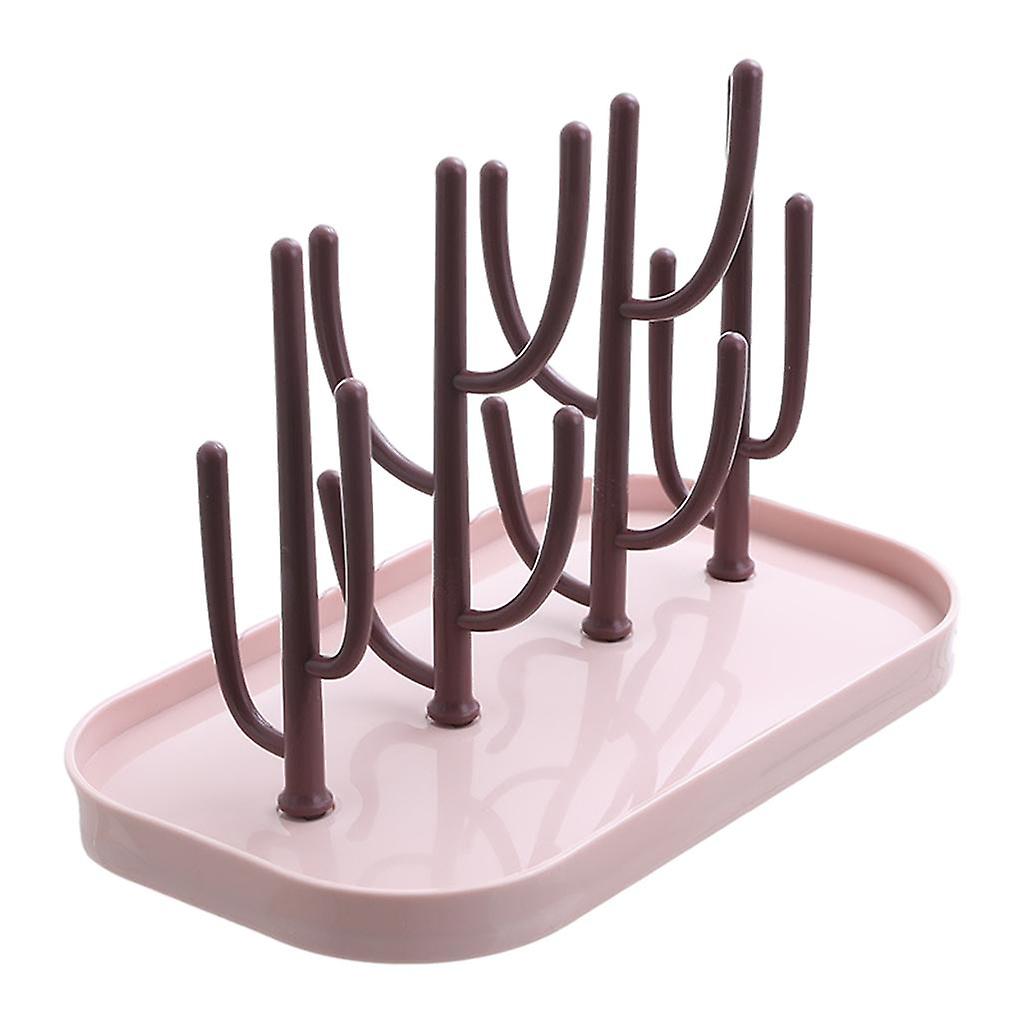 Infant Water Drying Rack Shelf Cactus Removable Feeding Multifunctional Pink