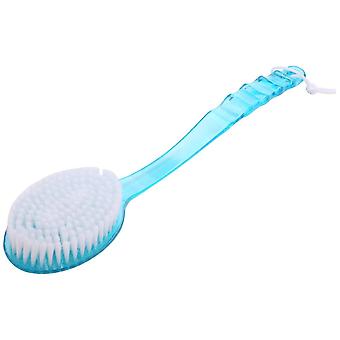 Long Handled Plastic Body Bath Shower Back Brush Scrubber Skin Cleaning Massager Blue