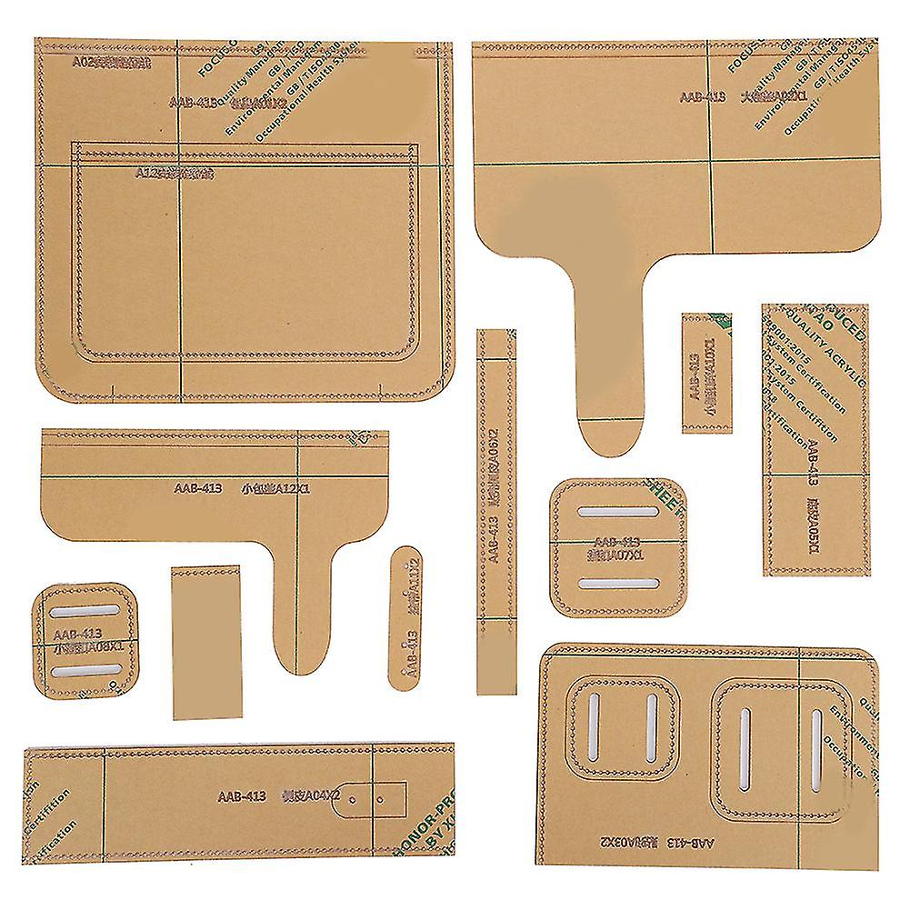 12 قطعة حقيبة كتف أكريليك قالب جلد نمط DIY اليدوية الرسم اللوازم الحرفية