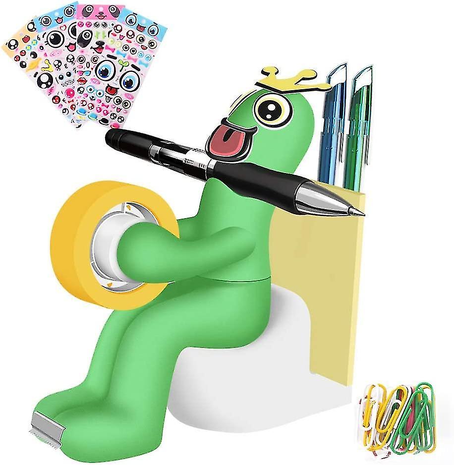 ציוד משרדי כולל מכשירי סרטים, מחזיקי פתקים דביקים, מהדקי נייר, פתקים דביקים, מחזיקי עט