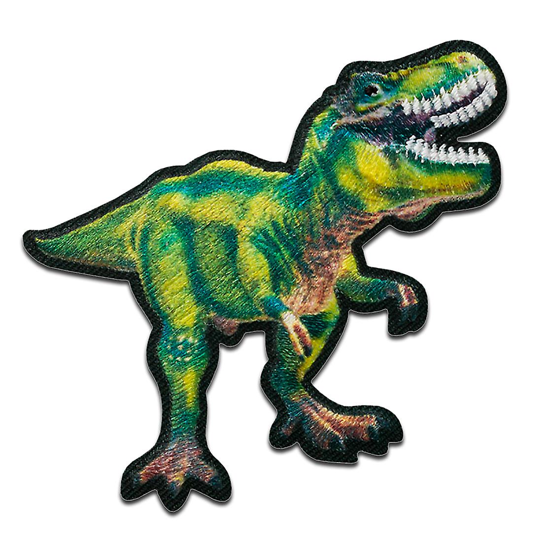 T-Rex green Dino - Patch, iron-on patch, iron on, size: 4.8 x 6.3 cm