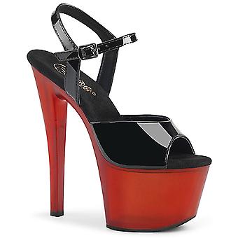 Pleaser Sandali Donna Sky-309t Blk Pat/smerigliato Rosso