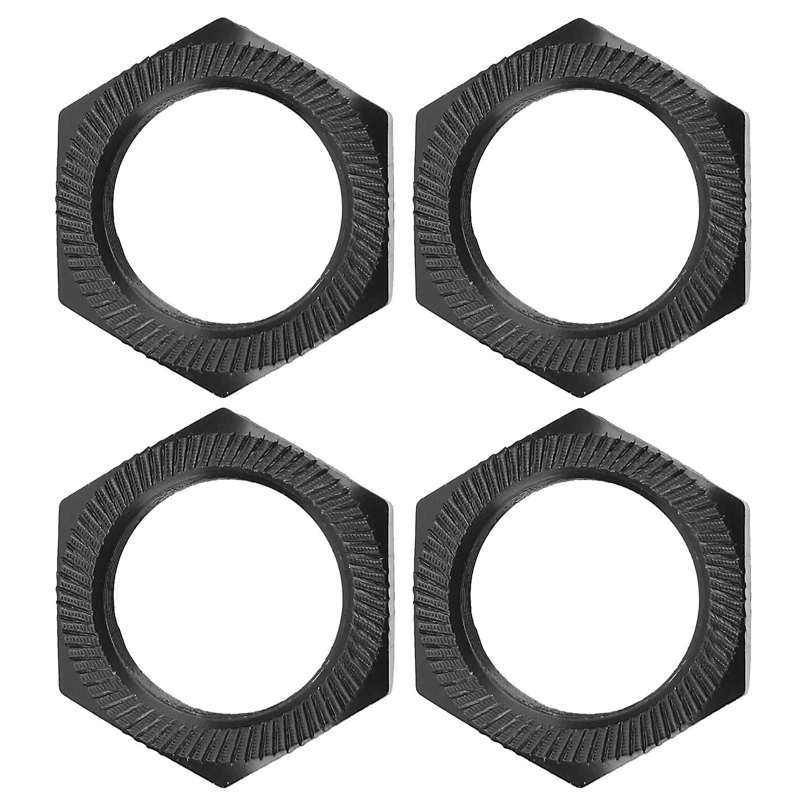 4 Pcs RC Car Parts Aluminum Alloy High Strength 24mm Hex Hub Nut for ARRMA 1/5 Outcast Kraton 8s Black