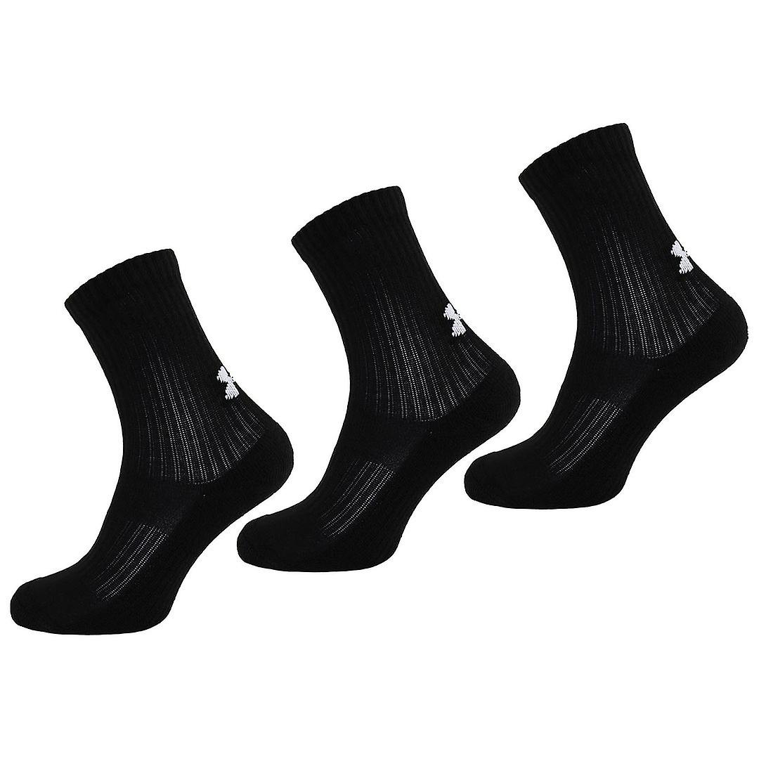 Under Armour 3-Pack Core Breathable Kids Black Crew Socks 1365882 001