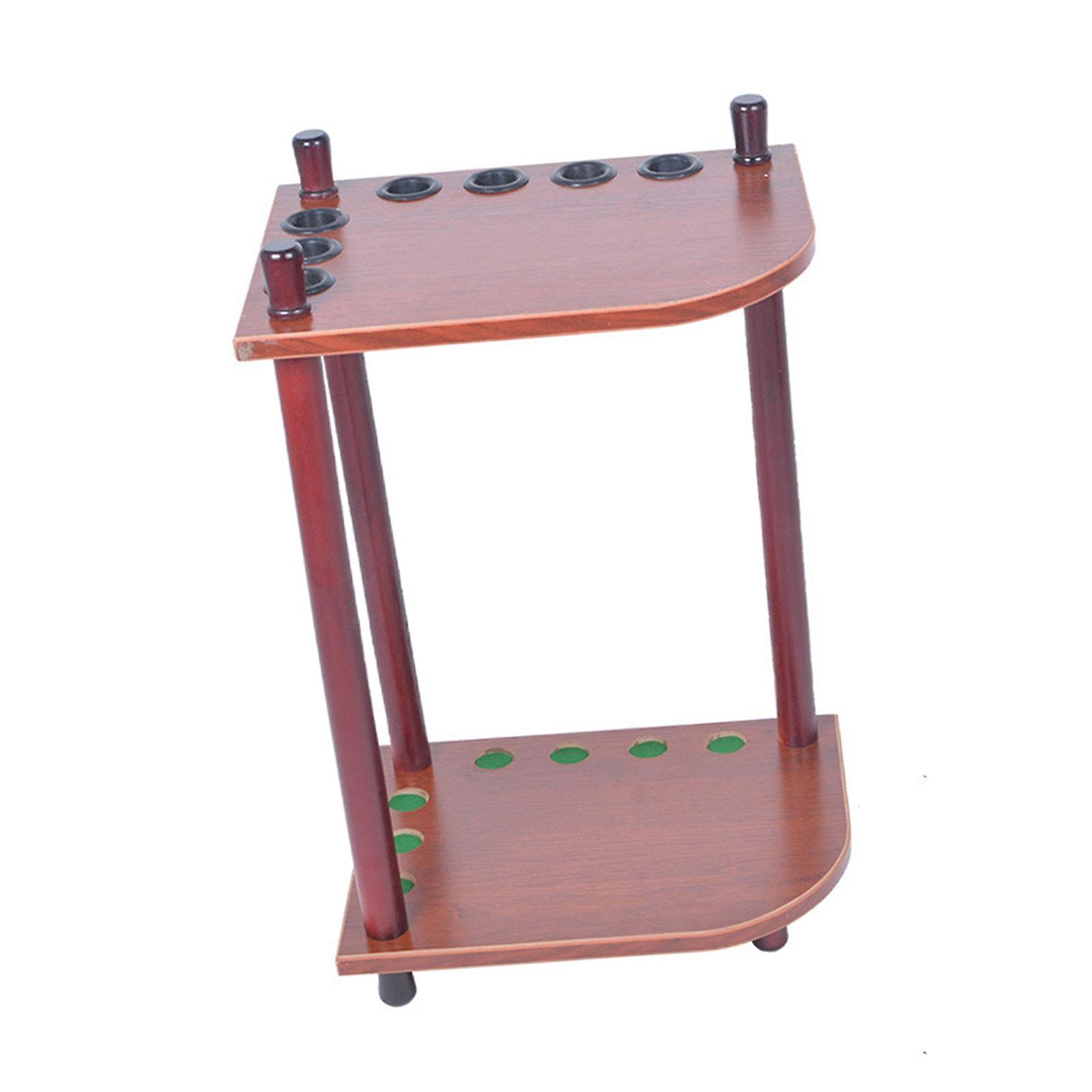 Pool Cue Rack Solid Wood Free Standing Billiards Accessories Floor Stand