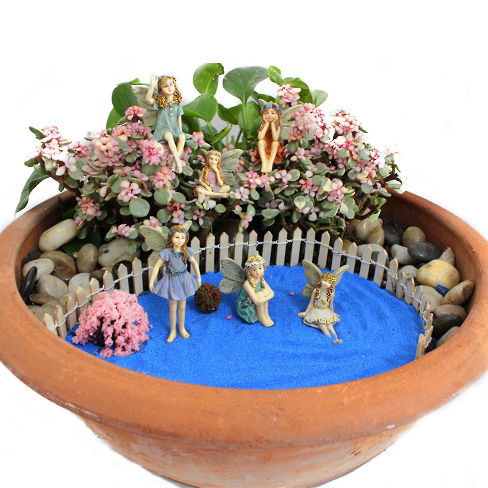 Mini Fairies Figurines Clear Pattern Resin 180g Cute Sculptures