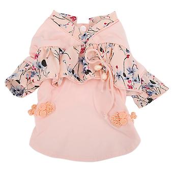 Tang Suit Pet Dress Dog Chinese Style Elegant Cheongsam Satin Costume for Small Dogs Puppy PetL