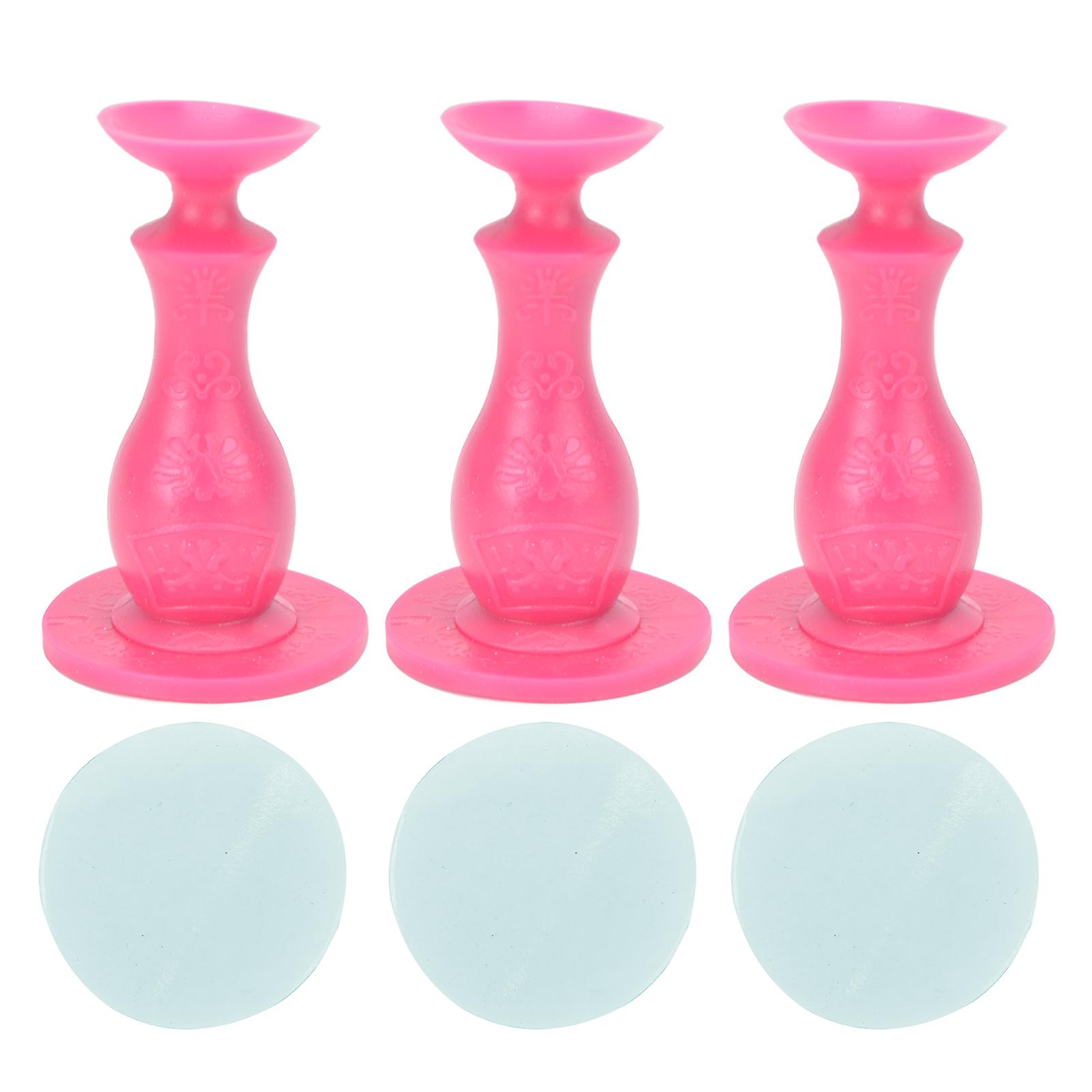 3 Pack Front Load Washing Machine Door Stops, Rubber, Family Use, Pink
