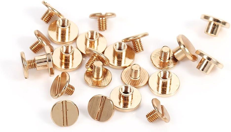 Brass Button, 10sets 5/6.5/8mm Solid Brass Button Stud Screw Nail Screwback for Leather Rivet Belt D